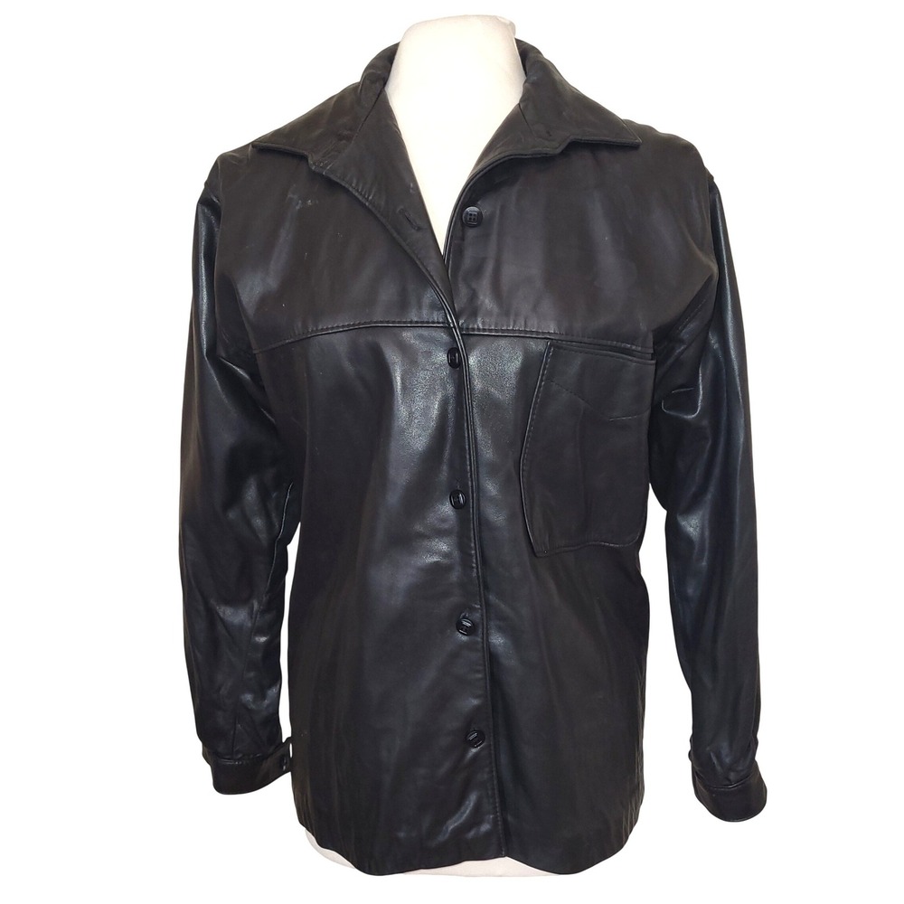 Bart by Sibylle Lyn VTG 80s Black Leather Hard Rock Metal Moto Punk Jacket 6 8